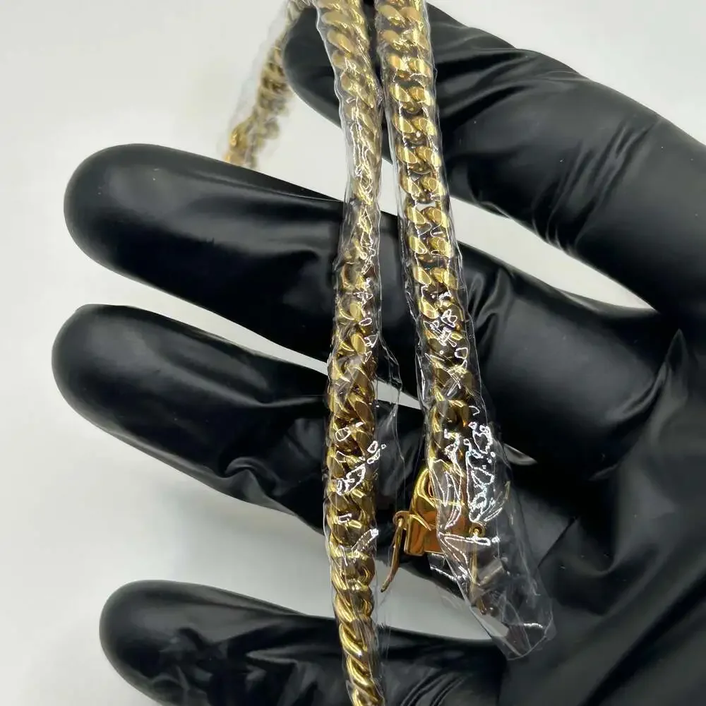 Real 18K Gold Plated Chain 6mm Mini Cuban Necklace 22” Unisex Quality Waterproof